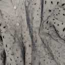 BTFBM Womens Blouses Summer Hollow Out Eyelet Embroidery Tops V Neck Buttons Puff Sleeve Boho Shirts Spring Fashion 2026 (Black, XL)
