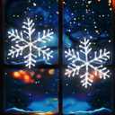 2 Pack Christmas Window Lights Snowflake Decorations, Snowflake Lights with 8 Lighting Modes for Holiday Indoor and Outdoor Wall Door Glass Decoration(White)