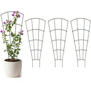 Thealyn 56" Tall Metal Plant Trellis, Climbing Plant Support, 4 Pack, Green