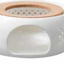 Ceramic Teapot Warmer with Cork Cushion, Teapot Heater, Tea Light Warmer, Suitable for Teapot and Mugs, 6 Inches