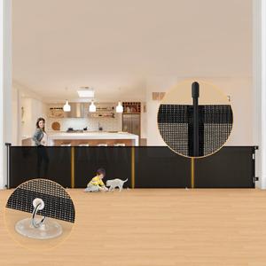 Retractable Baby Gates Extra Wide 180'' Tall 35'' Retractable Dog Gate for Doorways, Upgraded Reinforcement Strip Design Retractable Gate for Stairs, Retractable Pet Gate for Dog, Indoor&Outdoor