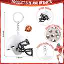 12PCS Mini Rugby Helmet Keychains White Football Helmets, Football Mini Helmets Keychain Charm Bulk for Party Souvenirs Craft Painting Footballs Gift DIY Decoration