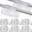 120 Pcs Clear Shower Curtain Rings Plastic Shower Curtain Hooks Bulk C Shaped Rings Hook Hanger for Bathroom Window Rod