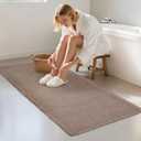 ZALL Tan Waffle Bath Mat,Super Absorbent Non Slip Bathroom Rug,Brown 24x48inch,Machine Washable Ultra Soft Floor Mats
