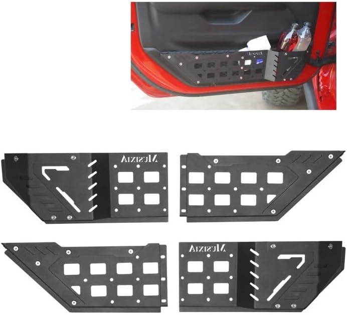 MusixiA Metal Front Door Storage Pockets for Jeep Wrangler JL JLU 4XE 2018-2025 & Gladiator JT 2020-2025, Door Storage Organizer Accessories 2PCS