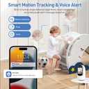 Video Call Security Camera Indoor, Nanny Camera Baby Camera Pet Camera,2-Way Video Call,2-Way Audio, 360Pan/Tilt WiFi Camera for Home Security, Motion Tracking, 1080P 2.8 inch HD Screen,Night Vision