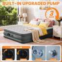 Queen Air Mattress with Built-in Pump, 18 Inch Raised Inflatable Air Mattress, 800 lbs Max Honeycomb Comfortable Air Bed with Storage Bag, for Camping, Home and Guest Use