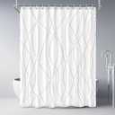 Punkray Grey Shadow Shower Curtain for Bathroom with Hooks, Extra Long Shower Curtain Set Stripe Bath Curtains Decor White Shower Curtains Weighted Hem Washable, 72 x 84
