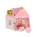 Wilwolfer Kid Tent with Mat, Star Lights - Kids Play Tents for Toddlers Kids Tents Indoor Playhouse - Princess Tent for Girls Toy House Gift (Pink with Cloth)