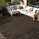 Lahome Modern Geometric Easy Jute Carpet, 6x9 Area Rugs for Living Room Outdoor Patio Washable Indoor Outdoor Dining Room Rug, Farmhouse Large Non Slip Carpet for Bedroom Backyard Office