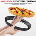 Tart Pan Kit,9 Inch Tart Pans with Removable Bottom,Non-stick Fluted Quiche Pan with Silicone Crust Shaper,Pie Weights,Brush,Sponges,Quiche Baking Dish Tart Molds For Baking Fruit Tarts,Pies & Quiches