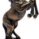 Lependor 12 inch Standing Horse Resin Statue for Home Decor Animal Ornament Sculpture Art Figurine Decorative - Bronze