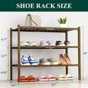 Smiry Bamboo Shoe Rack, 3 Tier Free Standing Wooden Shoe Organizer, Stackable Wood Shoe Storage Shelf for Closet, Entryway, 14 Vertical Slats, 2+1 Stack Heavy-Duty Legs, 26.8"x11"x19.5", Walnut