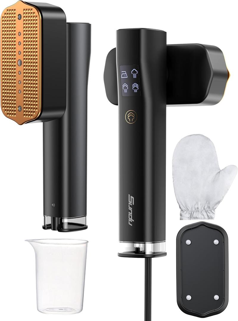 Travel Steamer for Clothes,15s Fast Heat-up Portable Iron,35mins Runtime & 100ml Large Tank,25g/min Steam,Ceramic Panel,Stands on Desk,Wrinkle Remover for Travel, Home, Office(Black)