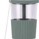 700ml/24oz Large Capacity Double-Layer Cup Outdoor Portable Large Hole Cup-Transparent olive green cover