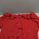 siliteelon Womens Blouses Dressy Casual 3/4 Sleeve Ruffle Bell Top Ladies Business Formal Work Shirt Spring Trendy 2026 (Large, Wine Red)