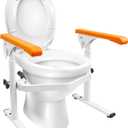 Heavy Duty Toilet Safety Frames & Rails for Elderly(661 LBS),Hand Rails for Toilet,Toilet Stand Up Assist,Toilet Handles,Adjustable Grab bar (Orange)