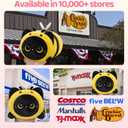 Mewaii Cute Black Cat Bee Plush Pillow, Kawaii Plushies Bee Stuffed Toy, Kitten Plushies with Honeybee Outfit Costume, Soft Squishy Bee Gift for Girls & Kids (8 Inch)