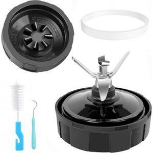 1-Pack 7 Fins Blender Blade Replacement for Ninja, Extractor Blade Assembly Compatible with Ninja Auto iQ BL480 BL482 BL642 BL682 NN102, Ninja Blender Replacement Parts with Sealing Ring, Hook, Brush