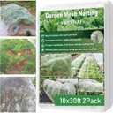 2Pack 10x30ft Garden Netting Mesh Barrier, Ultra Fine Mosquito Net for Patio,Garden Netting for Raised Beds,Fruit Tree Netting for Garden Protection Blueberry Bush Netting Cover