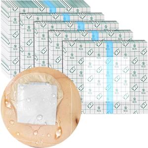 50 Pack Waterproof Ostomy Bag Shower Cover with Non Sticky Pad Colostomy Ilostomy Urlostomy Pouch Shower Guard Shield 25x25"