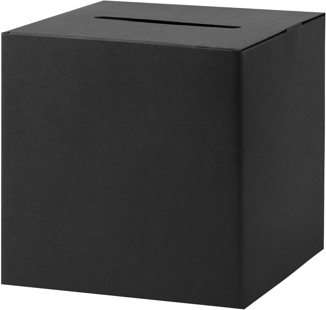 8 x Black Card Box Wedding Favors Gift Card Boxes Post Box Cardboard Receiving Money Box Holder for Wedding Reception, Baby Showers, Anniversary, Birthday Party, Retirement, Graduation Envelope Holder