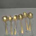 Gold Stainless Steel Serving Set - 6 Pieces, 3 Large Spoons, 3 Slotted Spoons - Dishwasher Safe, 9.2-Inch