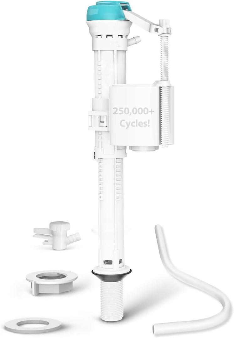 Toilet Fill Valve Replacement Kit - Universal Toilet Repair Kit Inside Tank Anti Siphon Height Adjustable, Leak-Proof Easy Install Fill Valve Replacement Kit for Toilet Tank (Light Blue)