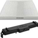 Ram Cabin Air Filter & Filter Access Door Compatible with Dodge Ram 1500 2500 3500 4500 5500 Avenger Caliber Journey Compass Patriot Chrysler 200 68318365AA Filter 68406048AA