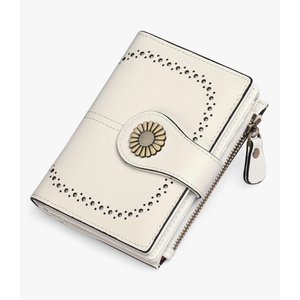 SENDEFN Small Wallets for Woman RFID Blocking Leather Bifold Credit Card Holder Purse with ID Window