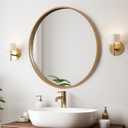 WallBeyond Round Wood Mirror 24" Circle Wall Mirror for Bathroom Round Wall Mirror for Wall Decor, Vanity, Entryway Living Room, Honey