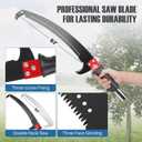 Manual Pole Saw, 7-30FT Pole Saws for Tree Trimming, SK5 and 65 Mn Steel Saw Blades Scissor Pruner Set, Tree Trimmers Long Handle Pruner for Backyard, Garden, Bush Cutting and Pruning of Palm Trees