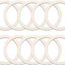 MECCANIXITY 3 Inch Unfinished Wood Rings Natural Wooden Ring Circle Flat Round Shape Ornaments Wooden Slices for Frames, DIY Crafting Projects, Painting, Home Decor, 50Pcs