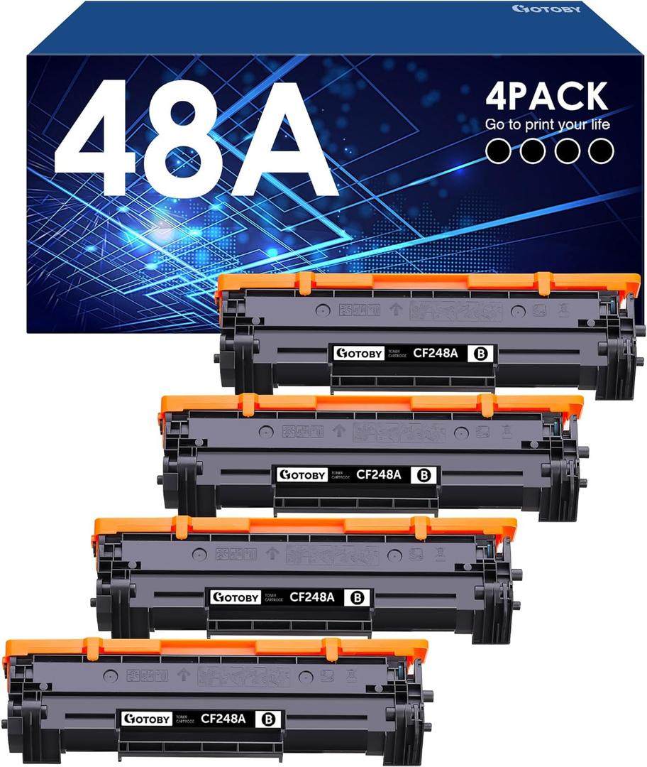 Compatible 48A Toner Cartridges Replacement for HP 48A CF248A for Pro M15w M15a M16w M16a M28w M29w M29a M30w Printer (4 Black)