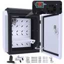 Outdoor Electrical Box with Thermostat and Fan, Precise Temperature Control 0.1F, IP65 Water Resistant Rating, Galvanized Steel, Aluminum Rear Beam(15.7"x12.6"x9.6")