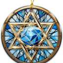 8 x Hanukkah Ornament - Star of David, Jewish Faith Home Dcor, Judaica Christmas Tree Ornament, Hebrew Symbol Gift for Hanukkah, Passover, or Spiritual Celebration