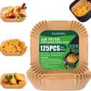 Air Fryer Disposable Paper Liners Square, Non-Stick Parchment, AirFryer Accessories for Baking Microwave Oven Frying Pan, Oil Proof, Water Proof (125PCS, 6.3inch)