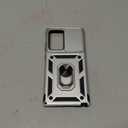 Built in Slide Camera Lens Cover+Screen Protector+Finger Ring Holder Kickstand,Heavy Duty Shockproof Full Body Phone Cover,2026 Silver