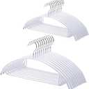 Nature Smile Non Slip PVC Coating Sweater Hangers,Dress Suit Coat Hangers,Shoulder Bump Free Golf T Shirts Clothes Hangers (White Color 20 Pack)