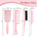 3 x Curl Defining Brush, Vented Curly Hair Brush for Effortlessly Detangling Shaping and Defining Women's Men's Curls on All Wet or Dry Hair Types, Reduces Frizz (Pink)