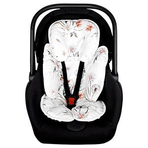 CARUILI 2 in 1 Infant Car Seat Insert, Car Seat Head Support Baby Girls Boys, Soft Newborn Carseat Insert Cushion, Perfect for Carseats, Strollers, Swings (White Flower)