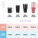 WETOWETO 40oz Tumbler with Handle | Insulated Stainless Steel Travel Mug | 34Hrs Cold & 10Hrs Hot Retention | 100% Leakproof Lid & Straw | Dishwasher Safe + Car Cup Holder Fit (Pink-Red Gradient)