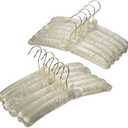 Premium Padded Hangers for Womens Clothing - Set of 12 Non-Slip Fabric Hangers for Sweaters, Dresses, Coats, Wedding & Bride Hanger, Ivory