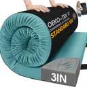 CYMULA Memory Foam Camping Mattress Pad,Sleeping Pad for Camping,Non-Slip Bottom Floor Car Mattress Bed with Retaining Portable Roll up Mattress Pad Mat for Travel Truck Guest Bed Tent, LAKE BLUE, Twin:75*38*3 