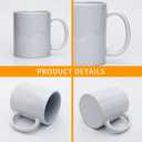 Ceramic Coffee Mug,White Tea Mug,Classic Drinking Cups with Handle,11 OZ Cups Set of 12, for Hot or Cold Drinks like Cocoa, Milk, Tea or Water(Labels)