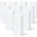 Rozer 50 Pcs White Plastic Bottle Caps 38 mm for Empty Juice Bottles, Tamper Seal Lids Container Lids Bottle Caps for Crafts DIY, 4, 8, 12, 16, and 32 oz Container