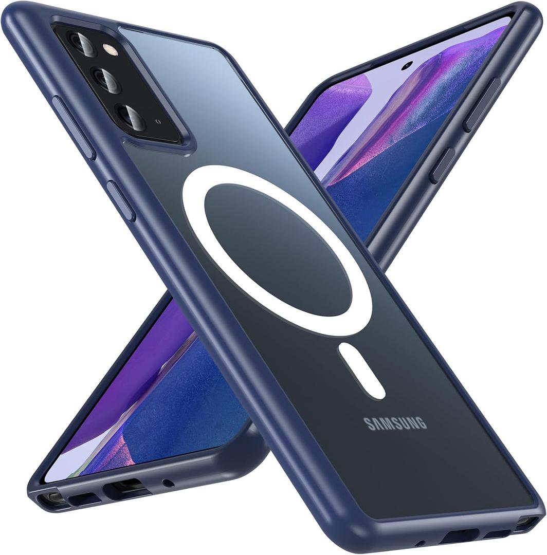 OWKEY Case for Samsung Galaxy Note 20,Magnetic Galaxy Note 20 Phone Case [Compatible with MagSafe] Anti-Fingerprint Translucent Matte Shockproof Protective Case for Samsung Note 20 (Blue)