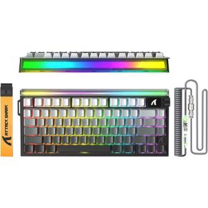 ATTACK SHARK R85 HE 75% Magnetic Wired Gaming Keyboard,8KHz Polling Rate Rapid Trigger,0.005mm RT Precision,256K Scan Rate,Custom Hot-Swappable,Web Driver PC Keyboard for Gamer