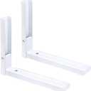 Microwave Oven Wall Mount Bracket, JruiZhp 2Pcs Arm Adjustable Foldable Kitchen Stretch Oven Stand Shelf, 304 Stainless Steel Microwave Rack, for Home Kitchen Accessories (White)