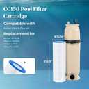 Cielvita CC150 4 oz Media Pool Filter Cartridge Replacement for Pentair Clean & Clear 150, CC150, Replaces Pentair R173216, Pleatco PAP150, Unicel C-9415, FC-0687, NSF/ANSI 50 Certified, 150 sq.ft